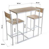 BeoXL keukentafel SET met 2 stoelen Model BIONDI