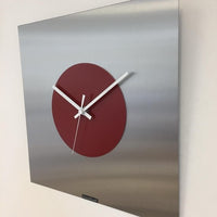 BeoXL - Wandklok THE SQUARE - RED CIRCLE - MODERN DUTCH DESIGN