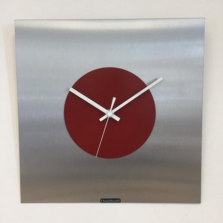 BeoXL - Wandklok THE SQUARE - RED CIRCLE - MODERN DUTCH DESIGN