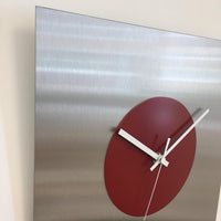 BeoXL - Wandklok THE SQUARE - RED CIRCLE - MODERN DUTCH DESIGN