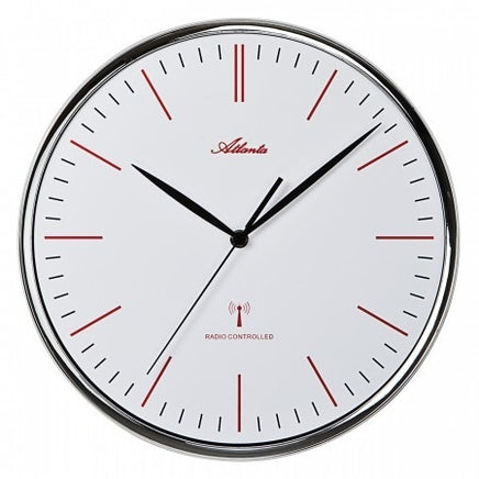 BeoXL - Wandklok Tijdsein zilver en rood modern design