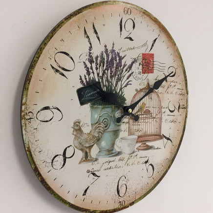 BeoXL - Wandklok les fleur vintage