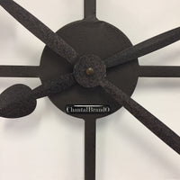 BeoXL - Wandklok XXLRomeins wiel bruin vintage design