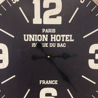 BeoXL - Wandklok UNION HOTEL ZWART RETRO INDUSTRIEEL DESIGN