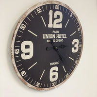 BeoXL - Wandklok UNION HOTEL ZWART RETRO INDUSTRIEEL DESIGN
