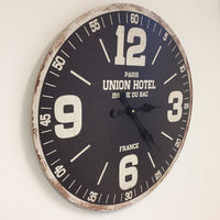 BeoXL - Wandklok UNION HOTEL ZWART RETRO INDUSTRIEEL DESIGN