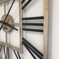BeoXL - Wandklok SQUARE BLACK & GOLD modern industrieel design