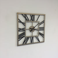 BeoXL - Wandklok SQUARE BLACK & GOLD modern industrieel design
