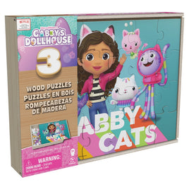Gabby's Dollhouse Gabby&#039;S Dollhouse 3In1 Houten Puzzels 3X24 Stukjes