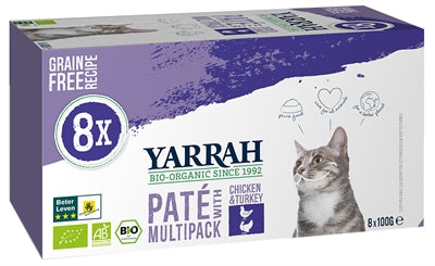 Yarrah Cat Multipack Pate Chicken / Turkey Grainfree