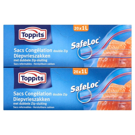 Toppits Safeloc Zip-Diepvrieszakken 1L 6X20 Stuks