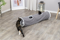 Trixie Katten Speeltunnel Harvey Velours / Pluche Grijs