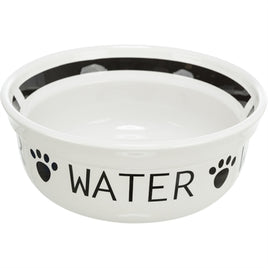 Trixie Drinkbak Hond Water Keramiek Wit / Zwart