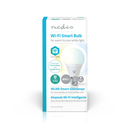 Nedis Wifilw10Wtb22 Wi-Fi Slimme Led-Lamp Warm- Tot Koud-Wit B22