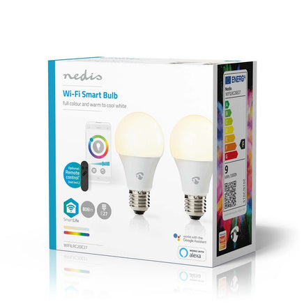 Nedis Wifilrc20E27 Smartlife Multicolour Lamp Wi-Fi E27 806 Lm 9 W Rgb / Warm To Cool White Android&Trade; / Ios Peer