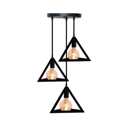 Homestyle Pro Mk022-B Industriële Pyramide Hanglampen Zwart/Metaal