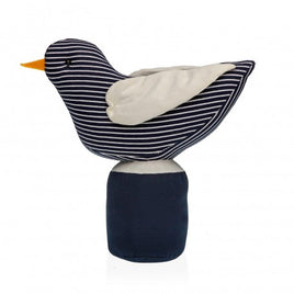 Deurstopper vogel blauw wit