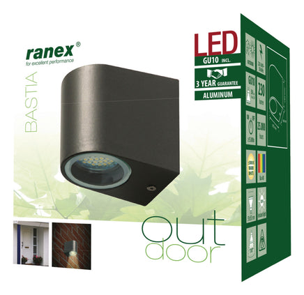 Ranex Ra-5000332 Led Buitenwandlamp Van Roestvrijstaal