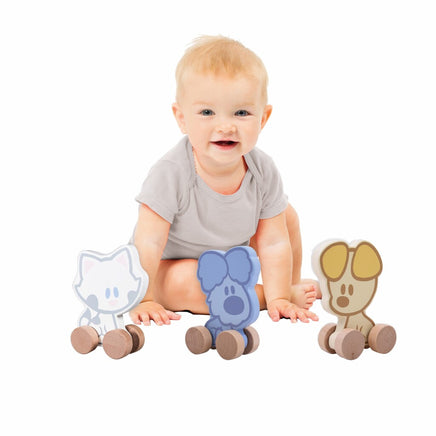 Woezel En Pip Rubo Toys Woezel En Pip Baby Houten Wielfiguren Assorti