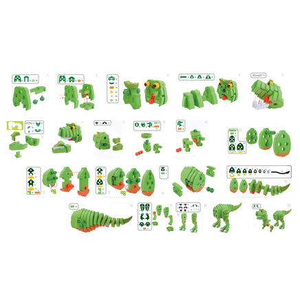 Toi-Toys Knutselpuzzel Dinosaurus 25,8 Cm Groen 104-Delig