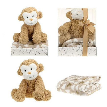 Toi-Toys Pluchen Aap + Knuffeldeken In Geschenkdoos