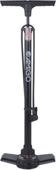 Amigo Luxe Fietspomp Met Drukmeter 11 Bar 73 Cm zwart