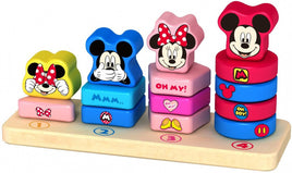 Tooky Toy Mickey & Minnie Mouse Houten Tel- En Stapelspel 15-Delig