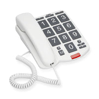 CM Senioren Vaste telefoon met grote toetsen, wit/grijs
