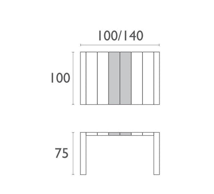 Siesta Vegas Uitschuifbare Tuintafel Small 100/140 Cm Donkergrijs