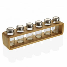 BeoXL Bamboe keuken accessoires kruidenrek met potjes