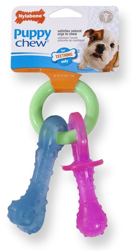Nylabone Puppy Chew Bijtring Speen / Bot Puppyspeelgoed TOT 7 KG