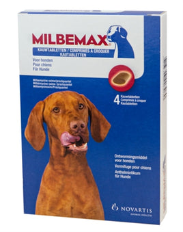 Milbemax Kauwtablet Ontworming Hond LARGE 4 TABLETTEN