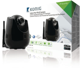 K&Ouml;Nig König Sas-Ipcam110B Indoor Pan-Tilt Ip-Camera Voor Bewaking Op Afstand Zwart