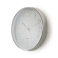 Nedis Clwa015Pc30Sr Ronde Wandklok Diameter 30 Cm Wit & Zilver