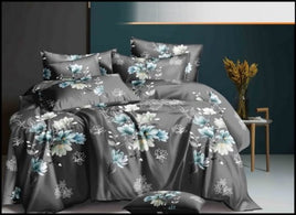 BeoXL Dekbedovertrek Design Flowers GRIJS 200x220 cm