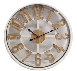 BeoXL - Wandklok WOODZ WHITE Modern Industrieel Design