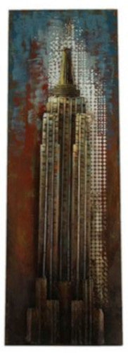 Non-Branded Schilderij Empire State Retraw 120 Cm Nikkel Bruin