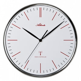 BeoXL - Wandklok Tijdsein zilver en rood modern design