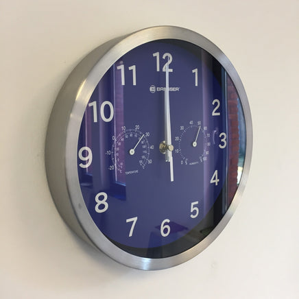 BeoXL - Wandklok Temperatuur en hygro meter  Modern Design Blauw
