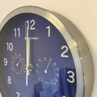 BeoXL - Wandklok Temperatuur en hygro meter  Modern Design Blauw