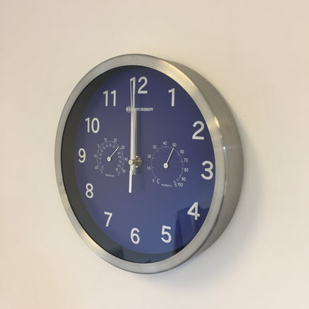 BeoXL - Wandklok Temperatuur en hygro meter  Modern Design Blauw
