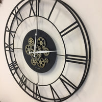 BeoXL - Wandklok BLACK GEAR 70 INDUSTRIEEL DESIGN