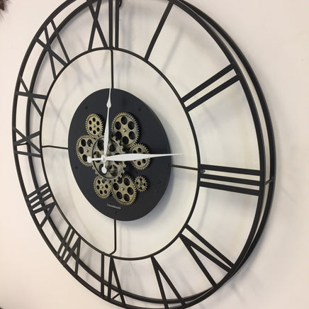 BeoXL - Wandklok BLACK GEAR 70 INDUSTRIEEL DESIGN