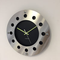 BeoXL - Wandklok mecanica zwart & silver green wit pointer modern dutch design handgemaakt 40 cm