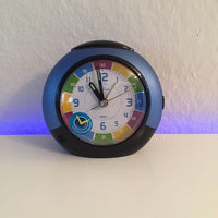 BeoXL - Kinderwekker met klok leer functie in blauw