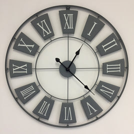 BeoXL - Wandklok Industrieel GREY WHEEL VINTAGE DESIGN