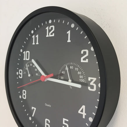 BeoXL - Wandklok Black Thermo & Hygro Modern Design