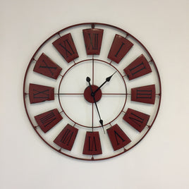BeoXL - Wandklok INDUSTRIAL WHEEL VINTAGE RED