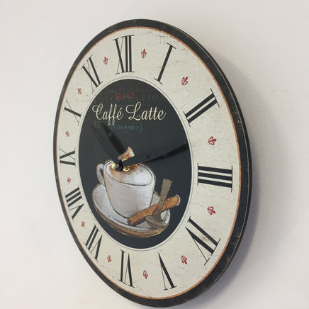 BeoXL - Wandklok Cafe LATTE vintage retro design