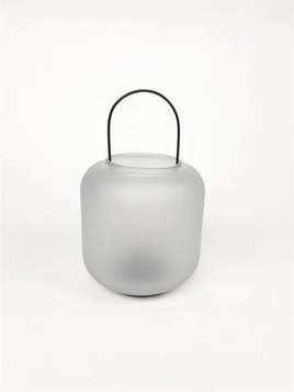 Glass Lantern Soft Grey